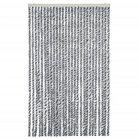 Vidaxx Fliegenvorhang 118x220 cm Chenille Grau und Schwarz und Weiß