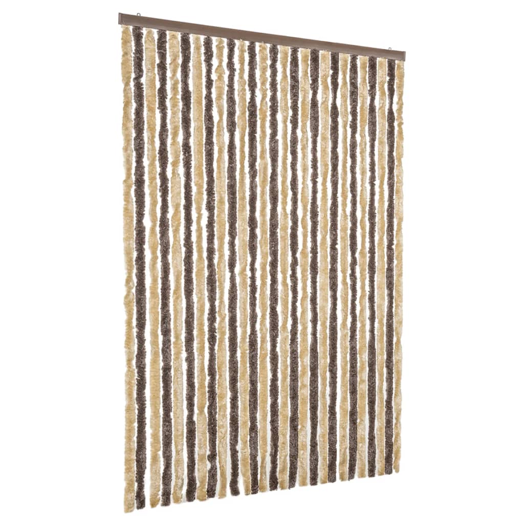 Vidaxx Fliegenvorhang 118x220 cm Chenille Dunkelbraun und Beige