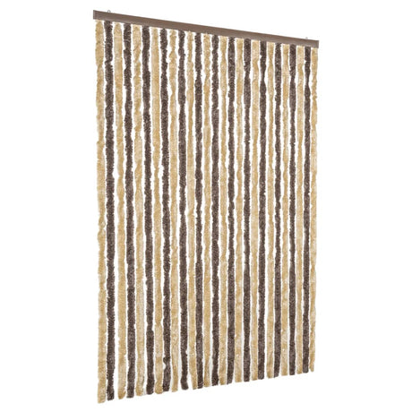 Vidaxx Fliegenvorhang 118x220 cm Chenille Dunkelbraun und Beige