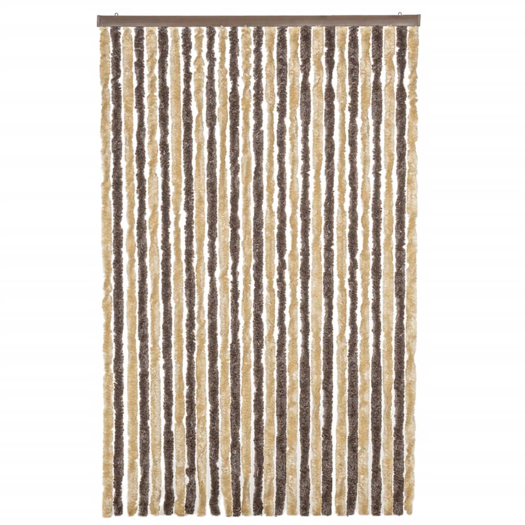 Vidaxx Fliegenvorhang 118x220 cm Chenille Dunkelbraun und Beige