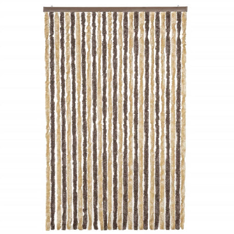 Vidaxx Fliegenvorhang 118x220 cm Chenille Dunkelbraun und Beige