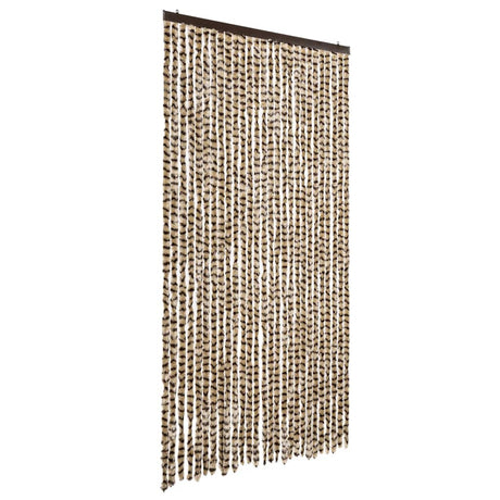 Vidaxx Fliegenvorhang 118x220 cm Chenille Beige und Braun