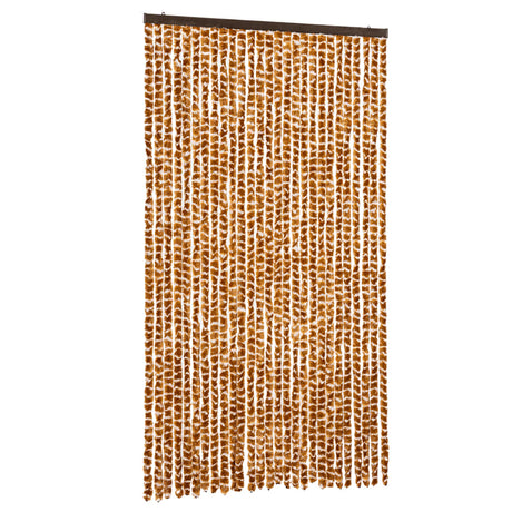 Vidaxx Fliegenvorhang 118x220 cm Chenille Ocker und Weiß