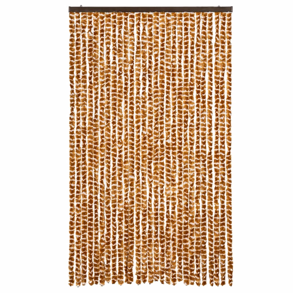 Vidaxx Fliegenvorhang 118x220 cm Chenille Ocker und Weiß