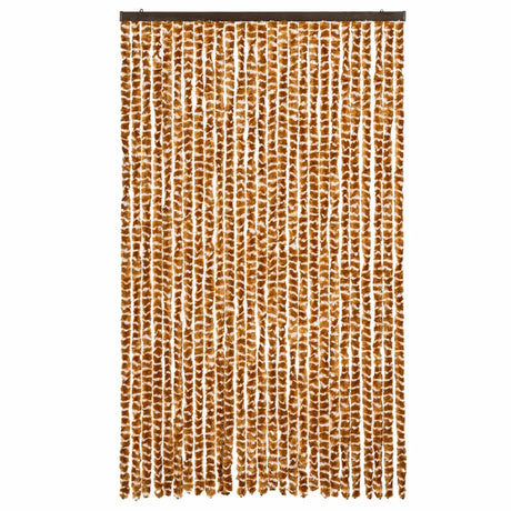 Vidaxx Fliegenvorhang 118x220 cm Chenille Ocker und Weiß