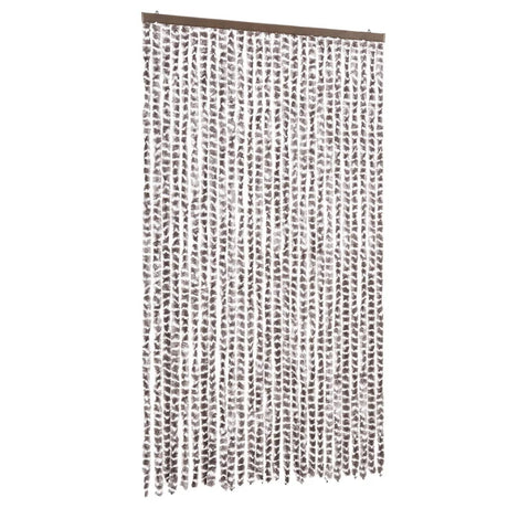 Vidaxx Fliegenvorhang 118x220 cm Chenille Taupe und Weiß