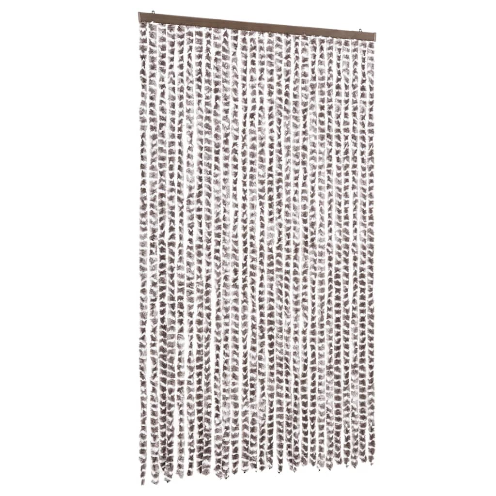 Vidaxx Fliegenvorhang 118x220 cm Chenille Taupe und Weiß