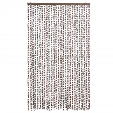 Vidaxx Fliegenvorhang 118x220 cm Chenille Taupe und Weiß