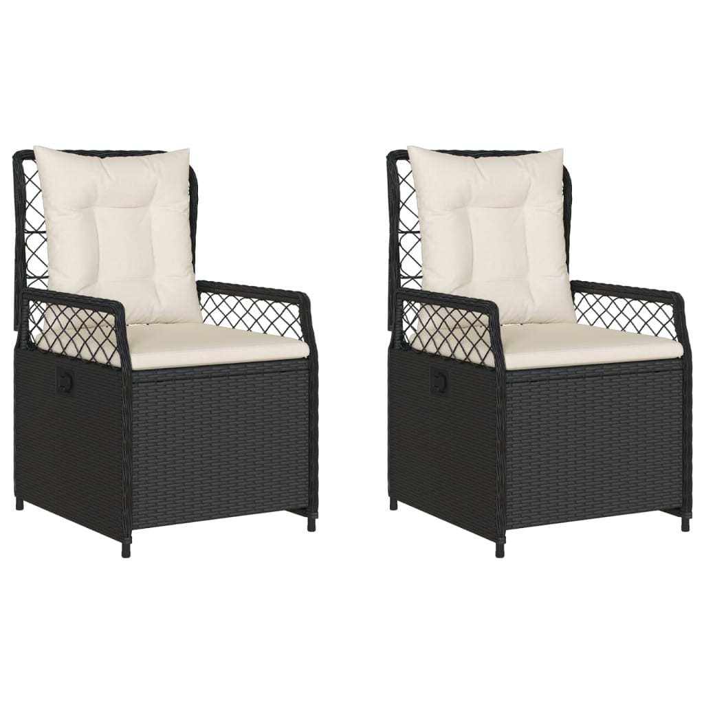 Vidaxl tuinstoelen 2 st verstelbaar poly rattan zwart