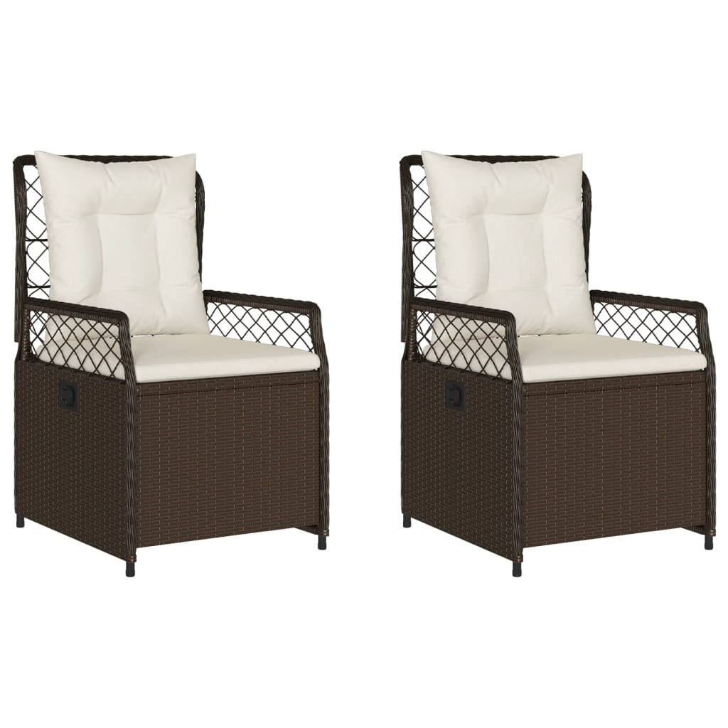 Vidaxl tuinstoelen 2 st verstelbaar poly rattan bruin