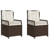 Vidaxl tuinstoelen 2 st verstelbaar poly rattan bruin