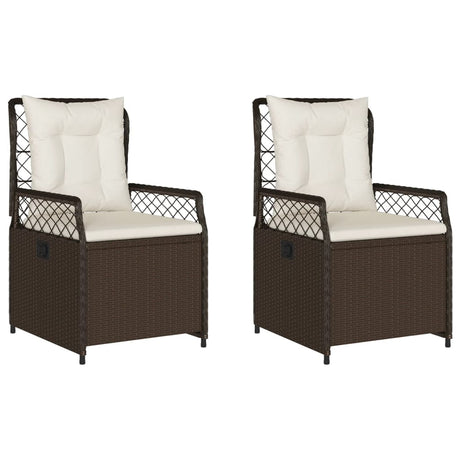Vidaxl tuinstoelen 2 st verstelbaar poly rattan bruin