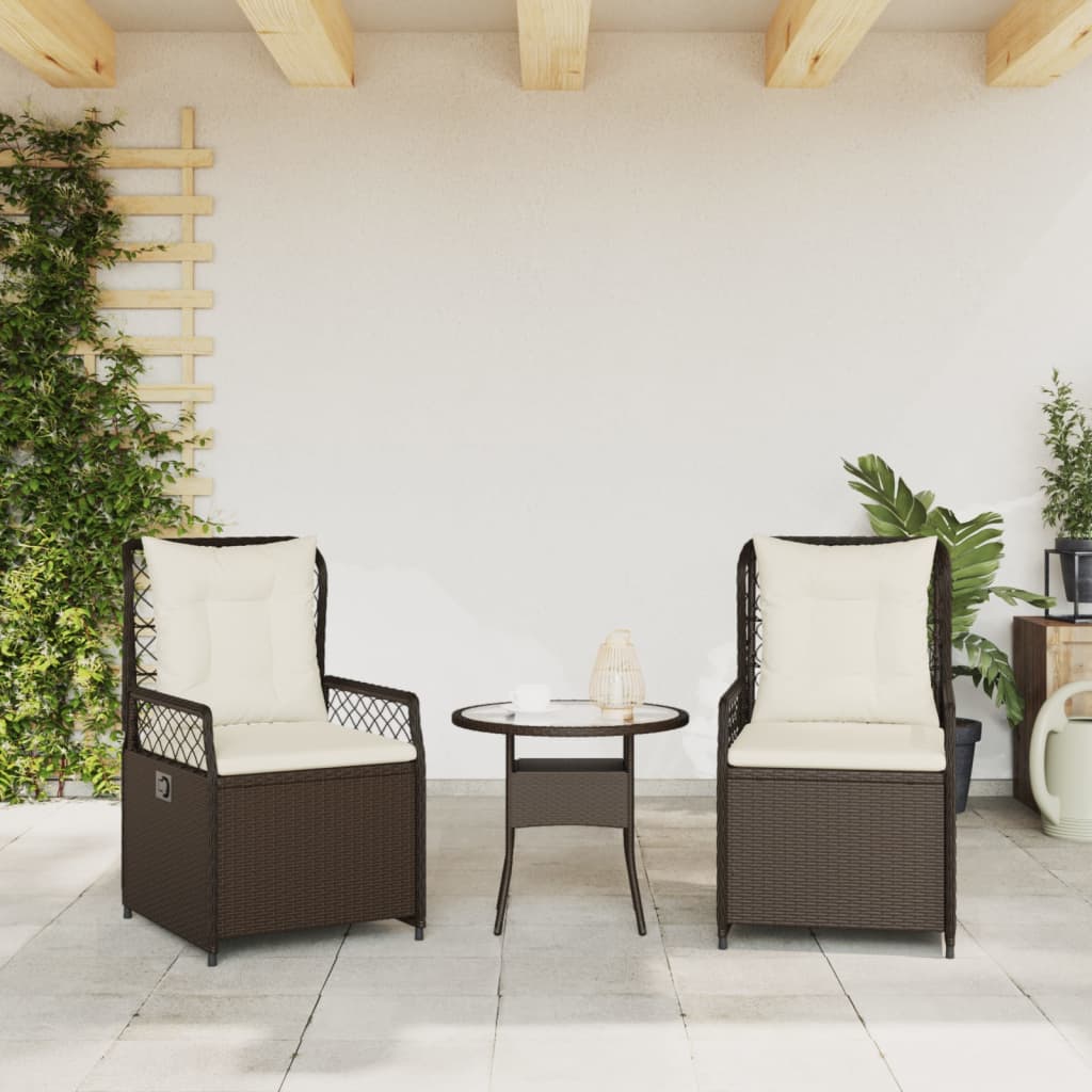 Vidaxl tuinstoelen 2 st verstelbaar poly rattan bruin