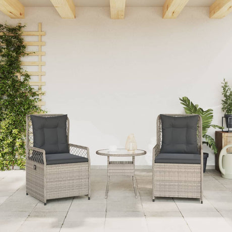 Vidaxl tuinstoelen 2 st verstelbaar poly rattan lichtgrijs