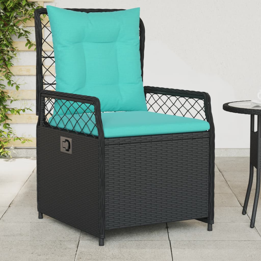 Vidaxl liggende tuinstoelen 2 stuks zwart polyrotan
