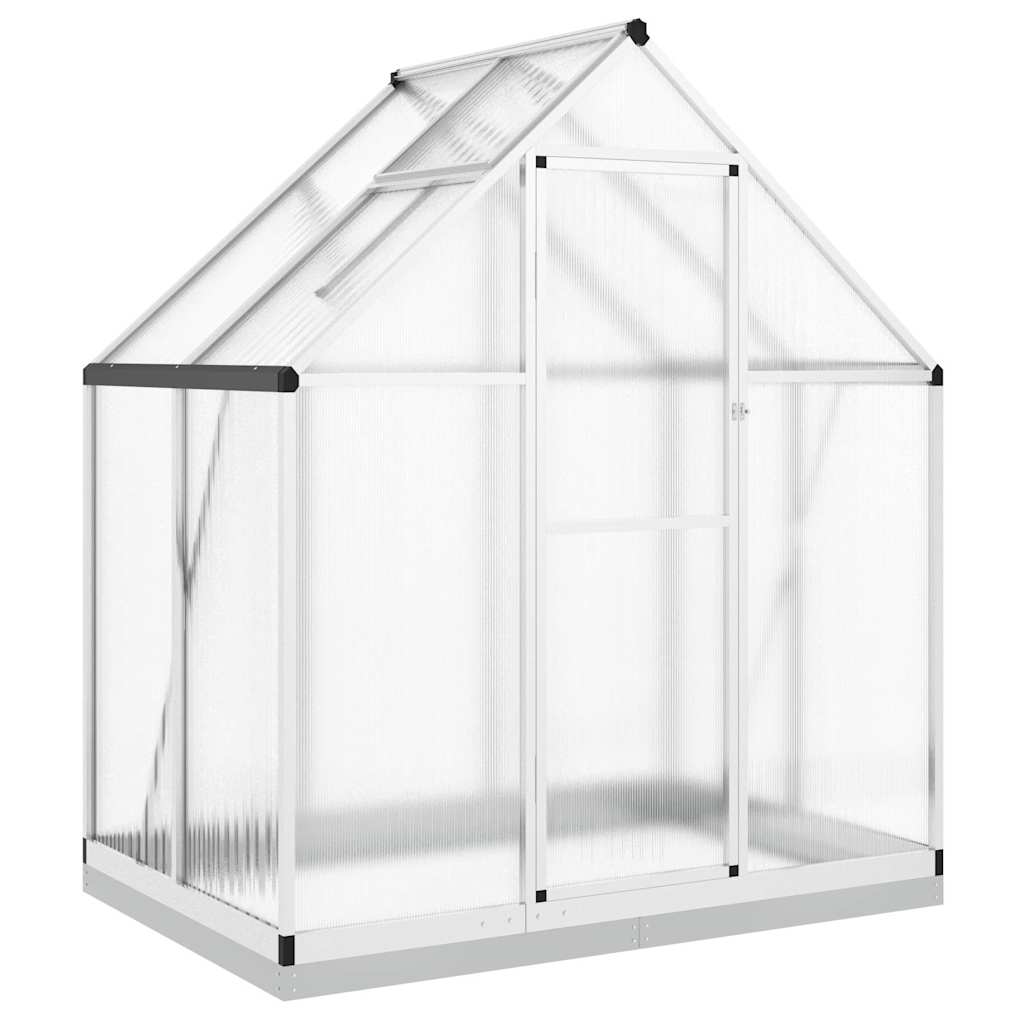 Vidaxxl Gartengewächshaus mit Grundgestell 169x114x202 cm Aluminium silberfarben