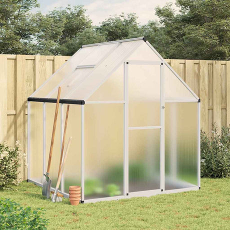 Vidaxxl Gartengewächshaus mit Grundgestell 169x169x195 cm Aluminium silberfarben