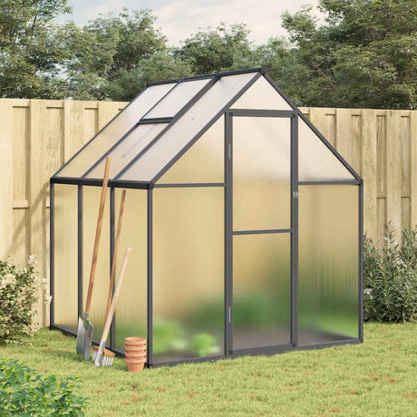 Vidaxx Gartengewächshaus mit Grundrahmen 169x169x195 cm, Farbe Aluminium Anthrazit
