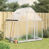 VidaXL Gartengewächshaus mit Grundgestell 169x169x202 cm Aluminium silberfarben