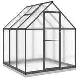 VidaXL Gartengewächshaus mit Grundrahmen 169x169x202 cm, Farbe Aluminium Anthrazit