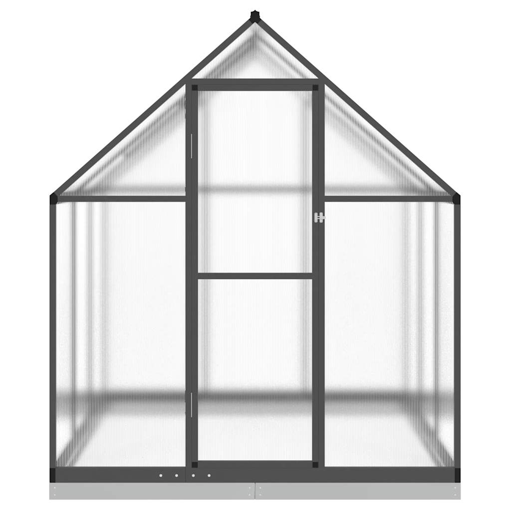 VidaXL Gartengewächshaus mit Grundrahmen 169x169x202 cm, Farbe Aluminium Anthrazit