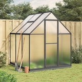 VidaXL Gartengewächshaus mit Grundrahmen 169x169x202 cm, Farbe Aluminium Anthrazit