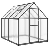 VidaXL Gartengewächshaus mit Grundrahmen 224x169x195 cm, Farbe Aluminium Anthrazit