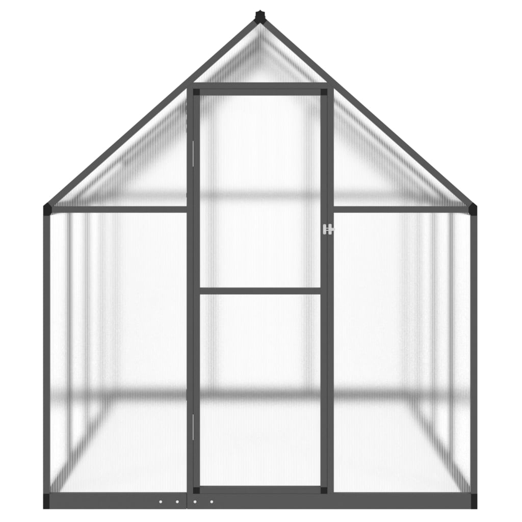 VidaXL Gartengewächshaus mit Grundrahmen 224x169x195 cm, Farbe Aluminium Anthrazit