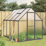 VidaXL Gartengewächshaus mit Grundrahmen 224x169x195 cm, Farbe Aluminium Anthrazit