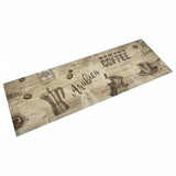 Vidaxx Küchenmatte waschbar Kaffeedruck 60x180 cm samtbraun