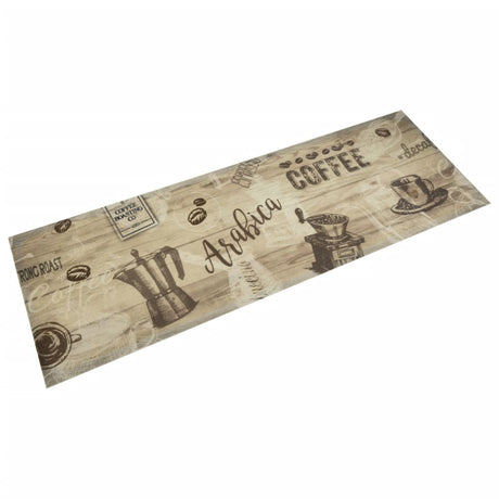 Vidaxx Küchenmatte waschbar Kaffeedruck 60x180 cm samtbraun
