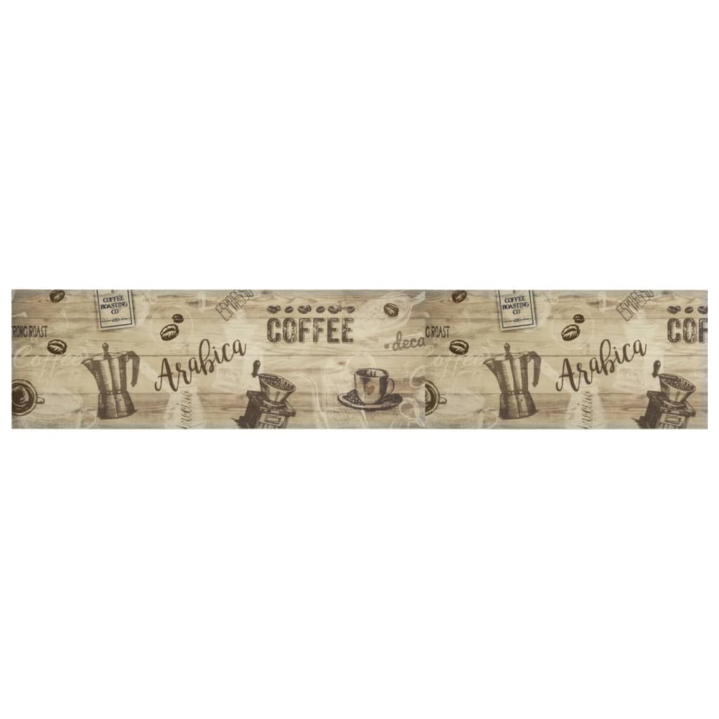 Vidaxx Küchenmatte waschbar Kaffeedruck 60x300 cm samtbraun