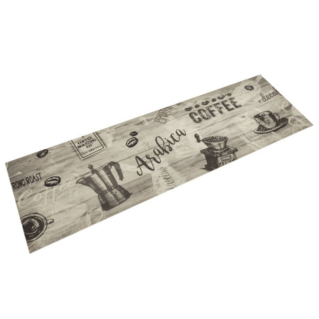 Vidaxx Küchenmatte waschbar Kaffeedruck 45x150 cm samtgrau