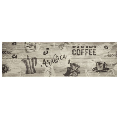 Vidaxx Küchenmatte waschbar Kaffeedruck 45x150 cm samtgrau
