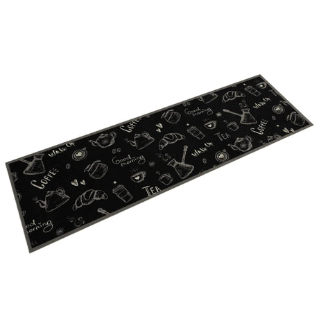 Vidaxx Küchenmatte waschbarer Morgendruck 45x150 cm samtschwarz