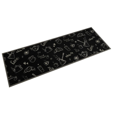 Vidaxx Küchenmatte waschbarer Morgendruck 60x180 cm samtschwarz