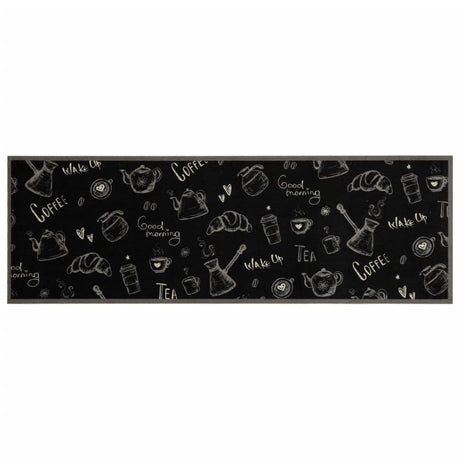 Vidaxx Küchenmatte waschbarer Morgendruck 60x180 cm samtschwarz