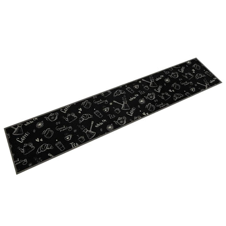 Vidaxx Küchenmatte waschbarer Morgendruck 60x300 cm samtschwarz