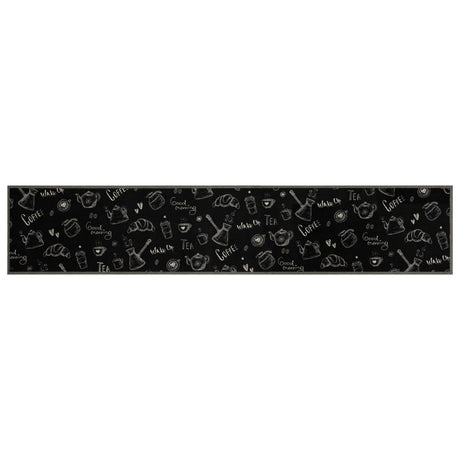 Vidaxx Küchenmatte waschbarer Morgendruck 60x300 cm samtschwarz