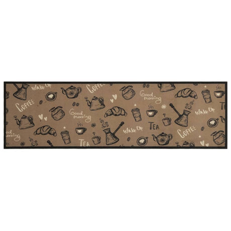Vidaxx Küchenmatte waschbarer Morgendruck 45x150 cm samtbraun