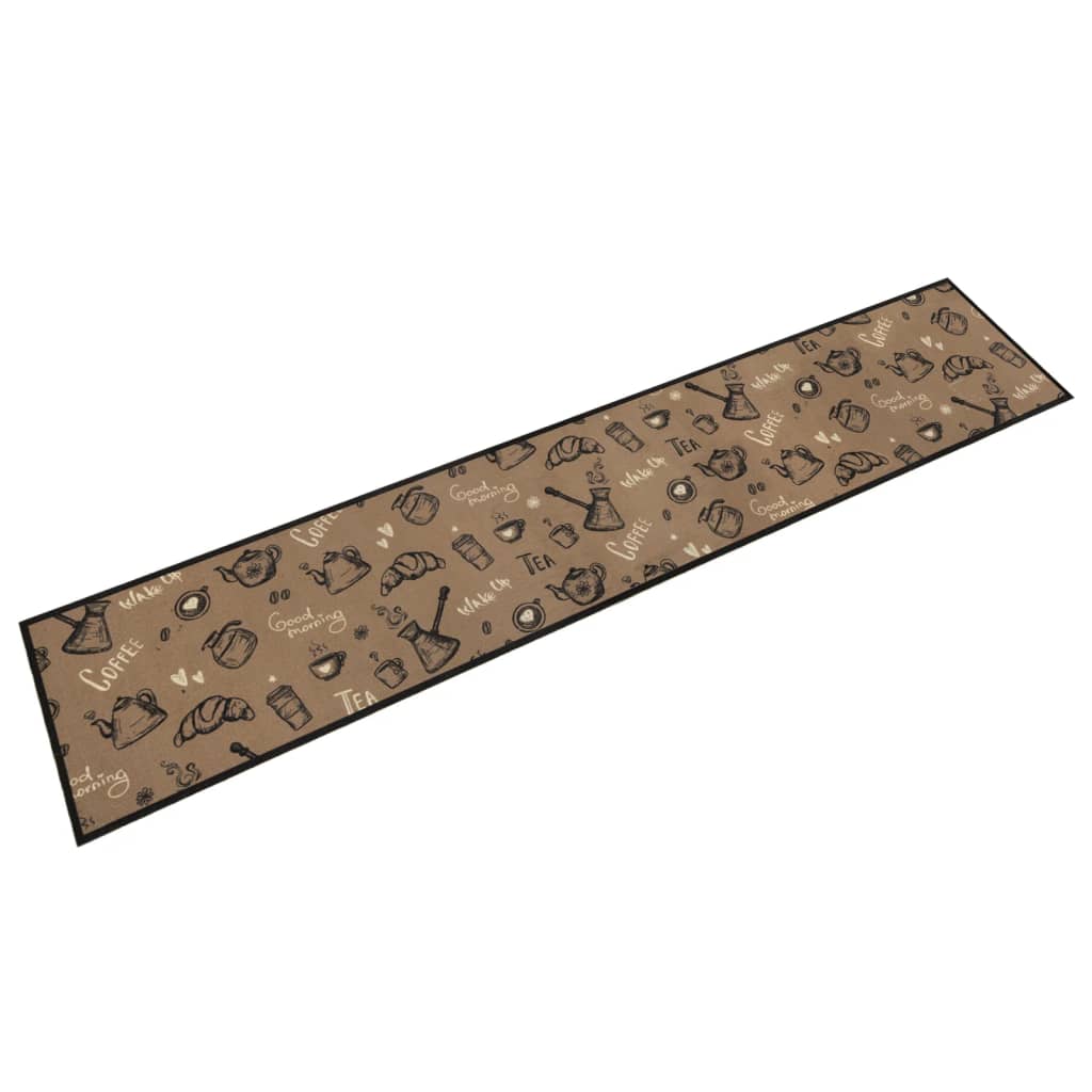 Vidaxx Küchenmatte waschbarer Morgendruck 60x300 cm samtbraun