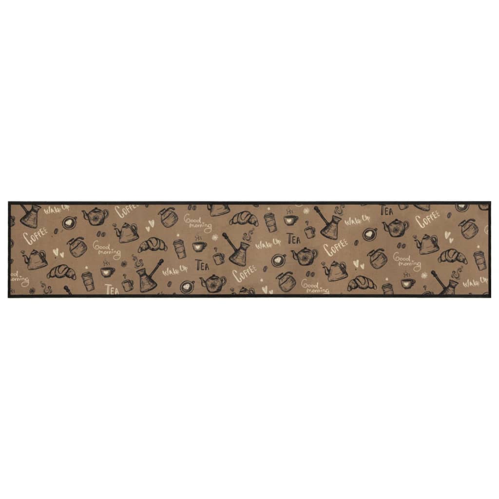 Vidaxx Küchenmatte waschbarer Morgendruck 60x300 cm samtbraun