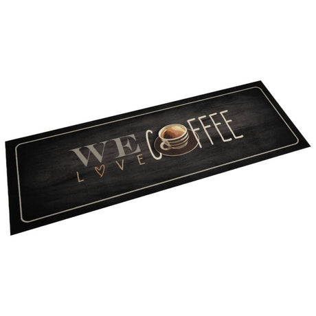 Vidaxx Küchenmatte waschbar Kaffeetext 60x180 cm Samt