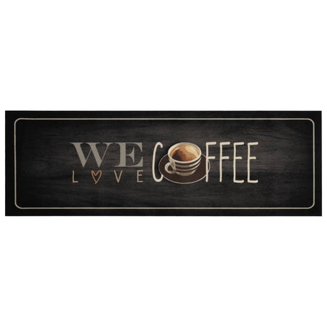 Vidaxx Küchenmatte waschbar Kaffeetext 60x180 cm Samt