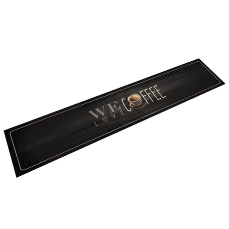 Vidaxx Küchenmatte waschbar Kaffeetext 60x300 cm Samt