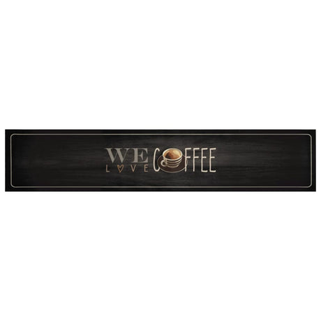 Vidaxx Küchenmatte waschbar Kaffeetext 60x300 cm Samt
