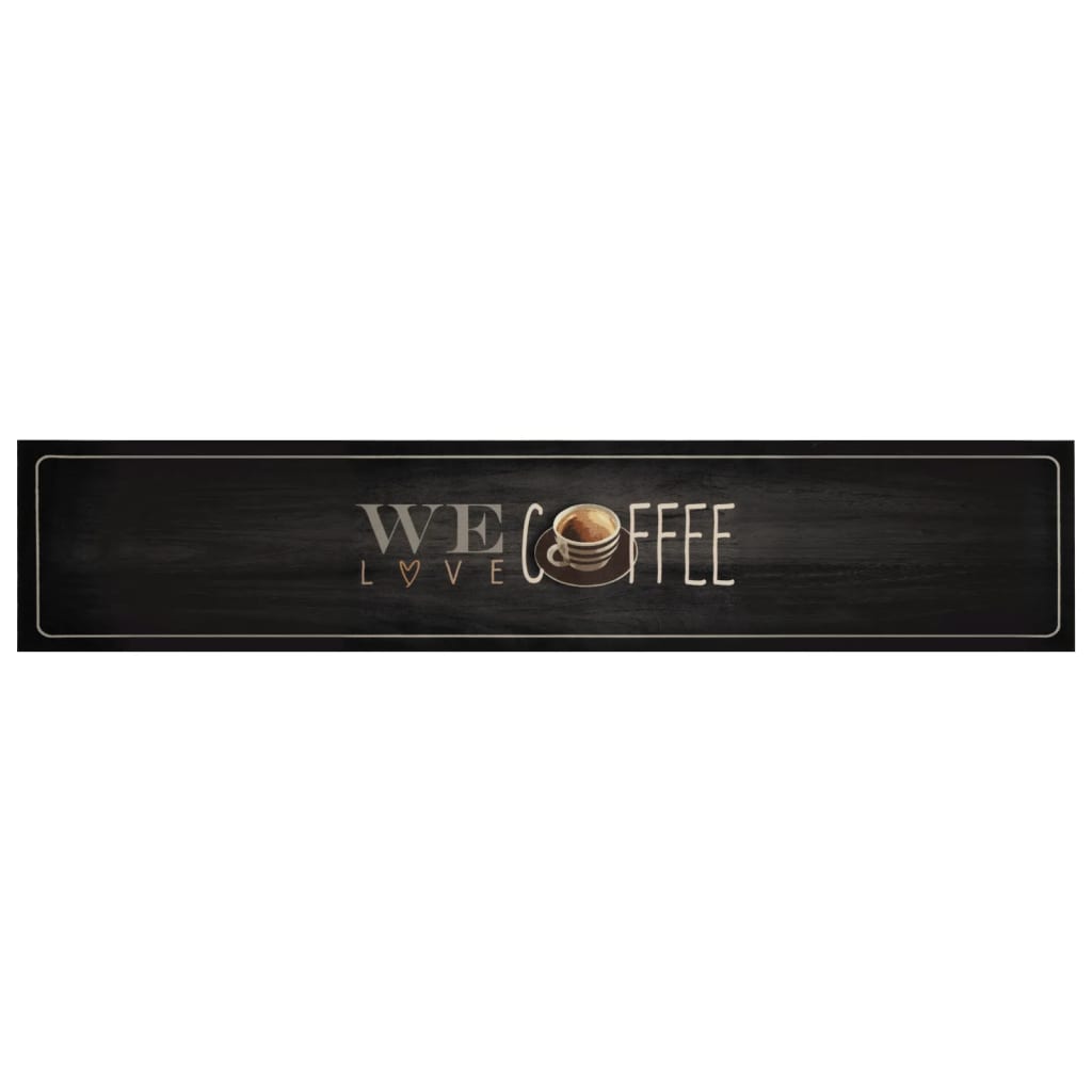Vidaxx Küchenmatte waschbar Kaffeetext 60x300 cm Samt