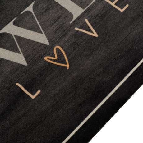 Vidaxx Küchenmatte waschbar Kaffeetext 60x300 cm Samt