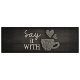 Vidaxx Küchenmatte waschbar Tassendruck 60x180 cm samtschwarz
