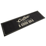 Vidaxx Küchenmatte waschbar Kaffeetext 45x150 cm Samt